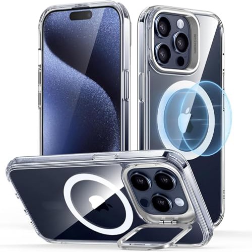 ROGER For iPhone Case | MagSafe Compatible | Military-Grade Protection | Built-in Stash Stand | Scratch-Resistant Clear Back Cover