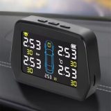 ROGER Tire Pressure Monitoring System (TPMS) for Cars | Wireless Solar Power & USB Charging | LCD Color Display with 5 External Sensors & 5 Alarm Modes